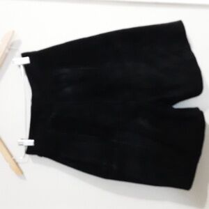 Vintage CHIA short leather suede women 10 casual retro y2k grandpa grunge  black
